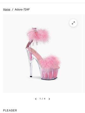 Pleaser Pink Feather Clear Platform Stiletto Heels